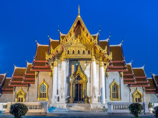 Marble temple under twilight sky