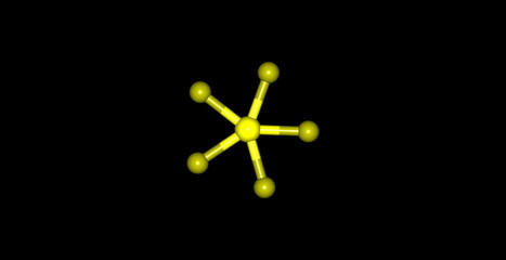 3D illustration of Phosphorus pentafluoride molecular structure isolated on black