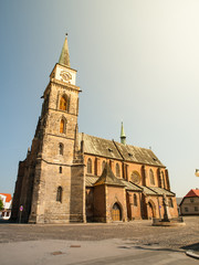 Obraz premium The Gothic Church of St. Giles in Nymburk