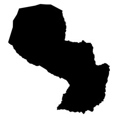 Paraguay black map on white background vector