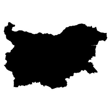 Bulgaria black map on white background vector