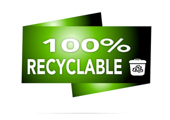 100% recyclable  &eacute;tiquette