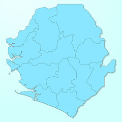 Obraz na płótnie Canvas Sierra Leone blue map on degraded background vector