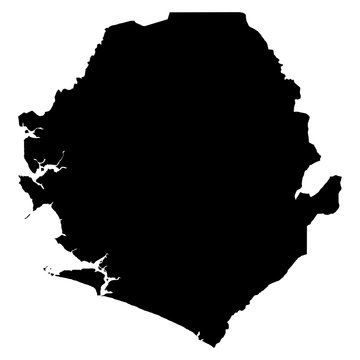 Sierra Leone black map on white background vector
