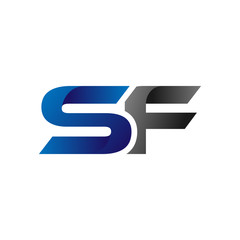 Modern Simple Initial Logo Vector Blue Grey Letters sf