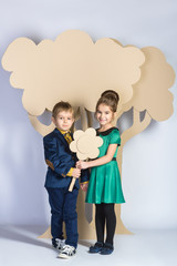 Love concept. Couple of kids. boy and girl