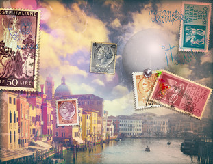 Vacanze in Italia,cartoline vintage di Venezia