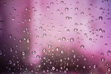 Raindrops on glass