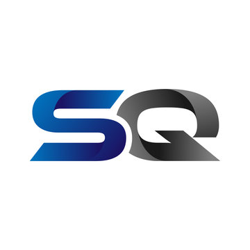 Modern Simple Initial Logo Vector Blue Grey Letters sq