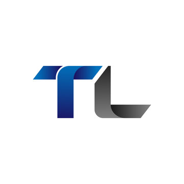 Modern Simple Initial Logo Vector Blue Grey Letters tl