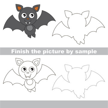 Vampire bat. Drawing worksheet.