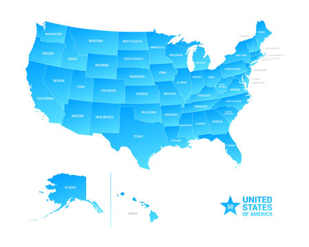 United States of America USA Vector Map