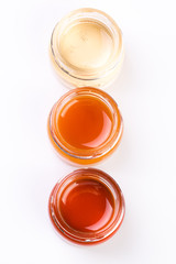 honey jar on white background,healthy food