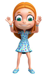 3D Render of Little Girl with funny pose