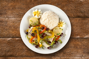 A typical Portuguese dish with codfish called Bacalhau do Porto