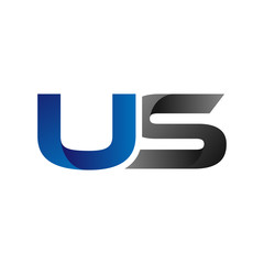 Modern Simple Initial Logo Vector Blue Grey Letters us