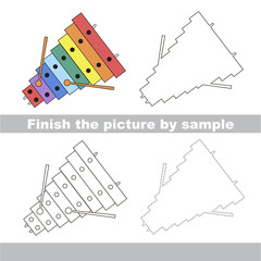 Xylophone. Drawing worksheet.