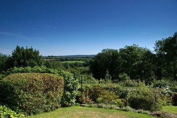Fototapeta na wymiar Countryside view looking out into The Weald, East Sussex, England