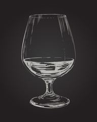Glass of Brandy Vector Drawing Illustration