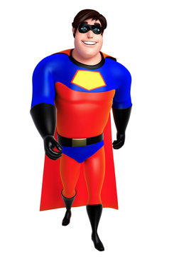 3D Rendered illustration of superhero with walking pose