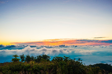 Obraz premium Nature background of beautiful sunrise in the mountains