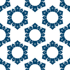 Houses seamless pattern background. Vector graphic design illustration