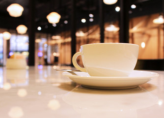 Coffee cup in coffee shop
