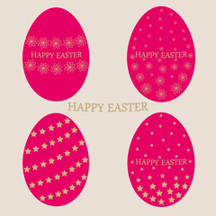 Set of Easter eggs red