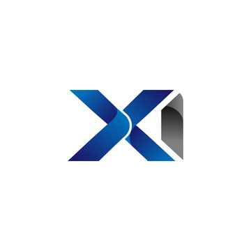 Modern Simple Initial Logo Vector Blue Grey Letters xi