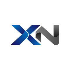 Modern Simple Initial Logo Vector Blue Grey Letters xn