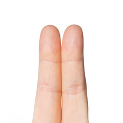 close up of two hands putting fingers together