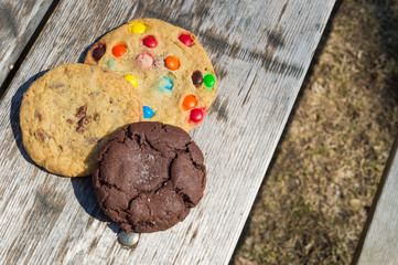 Cookies on wooden table