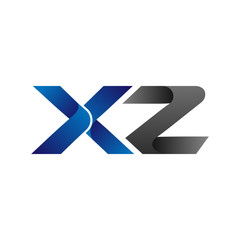Modern Simple Initial Logo Vector Blue Grey Letters xz