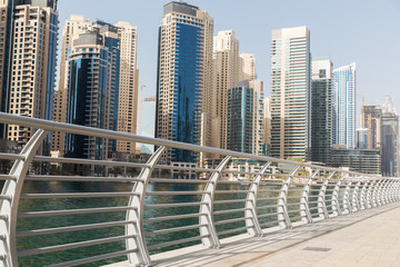 Fototapeta na wymiar Dubai city business district and seafront