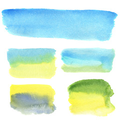 Watercolor hand-draw banners for design and background. Artistic illustration.