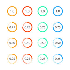 Round graph circular charts, set design templates