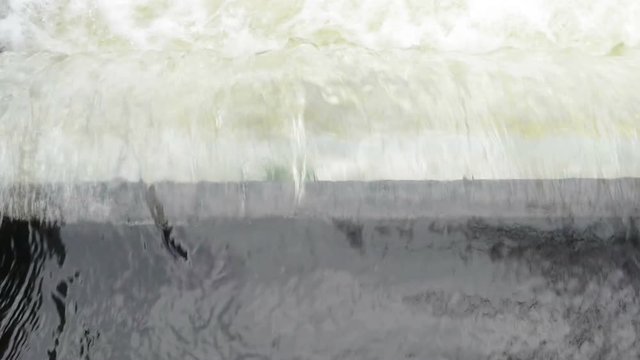 Weir on a river stream. Havel River (Germany)