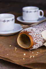 Hungarian a round loaf with peanuts