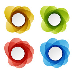 Set of round colorful vector shapes