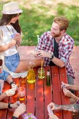 Guy look girl with sympathy while playing cards