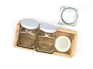 Empty jar isolated on white background