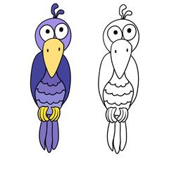 Cute cartoon crow for colouring