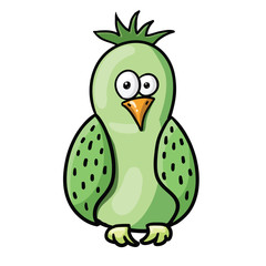 Cute cartoon green bird