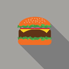 meat hamburger with shadow