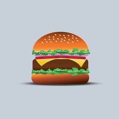 meat hamburger with shadow