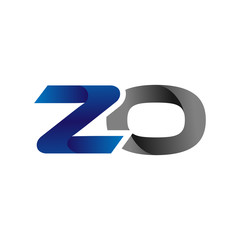 Modern Simple Initial Logo Vector Blue Grey Letters zo