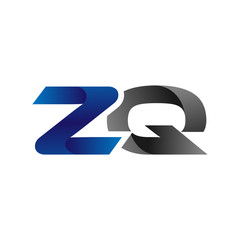 Modern Simple Initial Logo Vector Blue Grey Letters zq