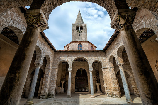 Atrium of Euphrasian basilica, Porec, Istria, Croatia
Wide angle view of Atrium of Euphrasian basilica