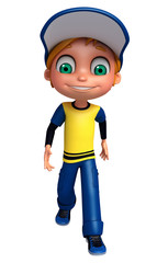 3D Render of Little  boy walking pose