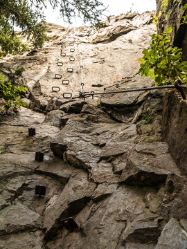 Rung steps on via ferrata